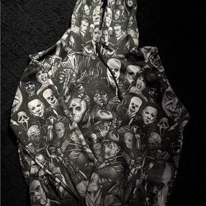 Amazon Black & White Horror Characters Graphic Hoodie